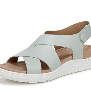 Dr. Scholl's Soft Gray Cross-Strap Sandals
